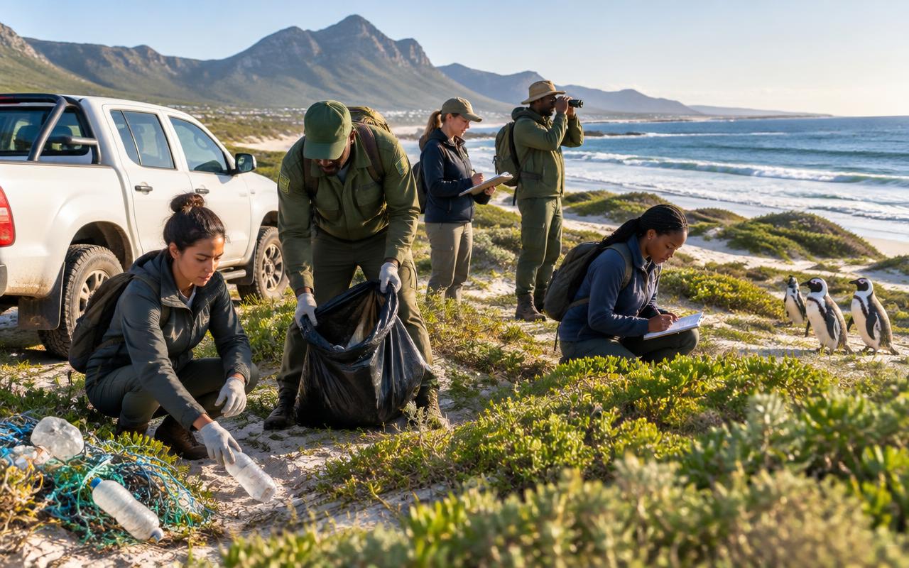 Community volunteers and field rangers caring for a South African coastal habitat
